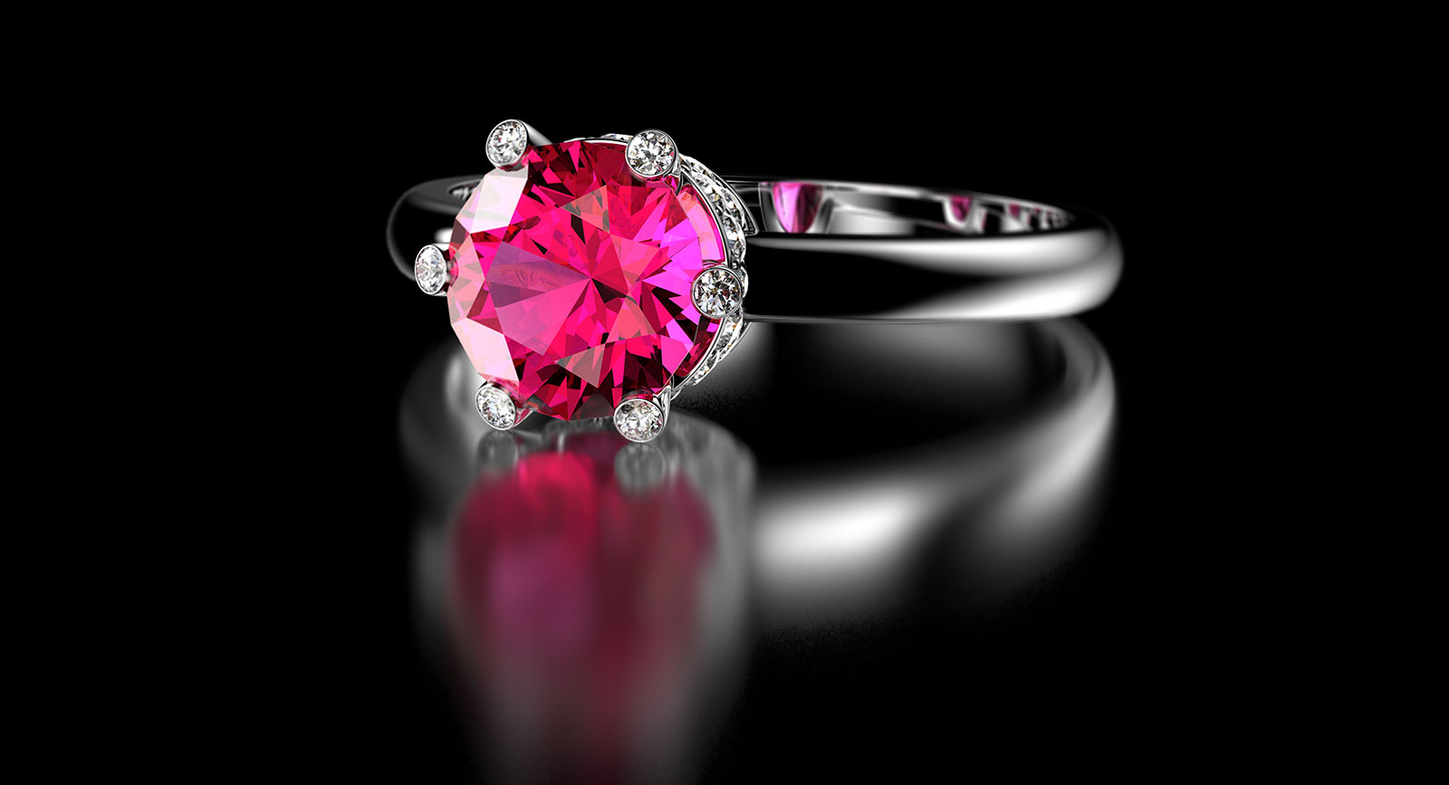 Pink sapphire ring after