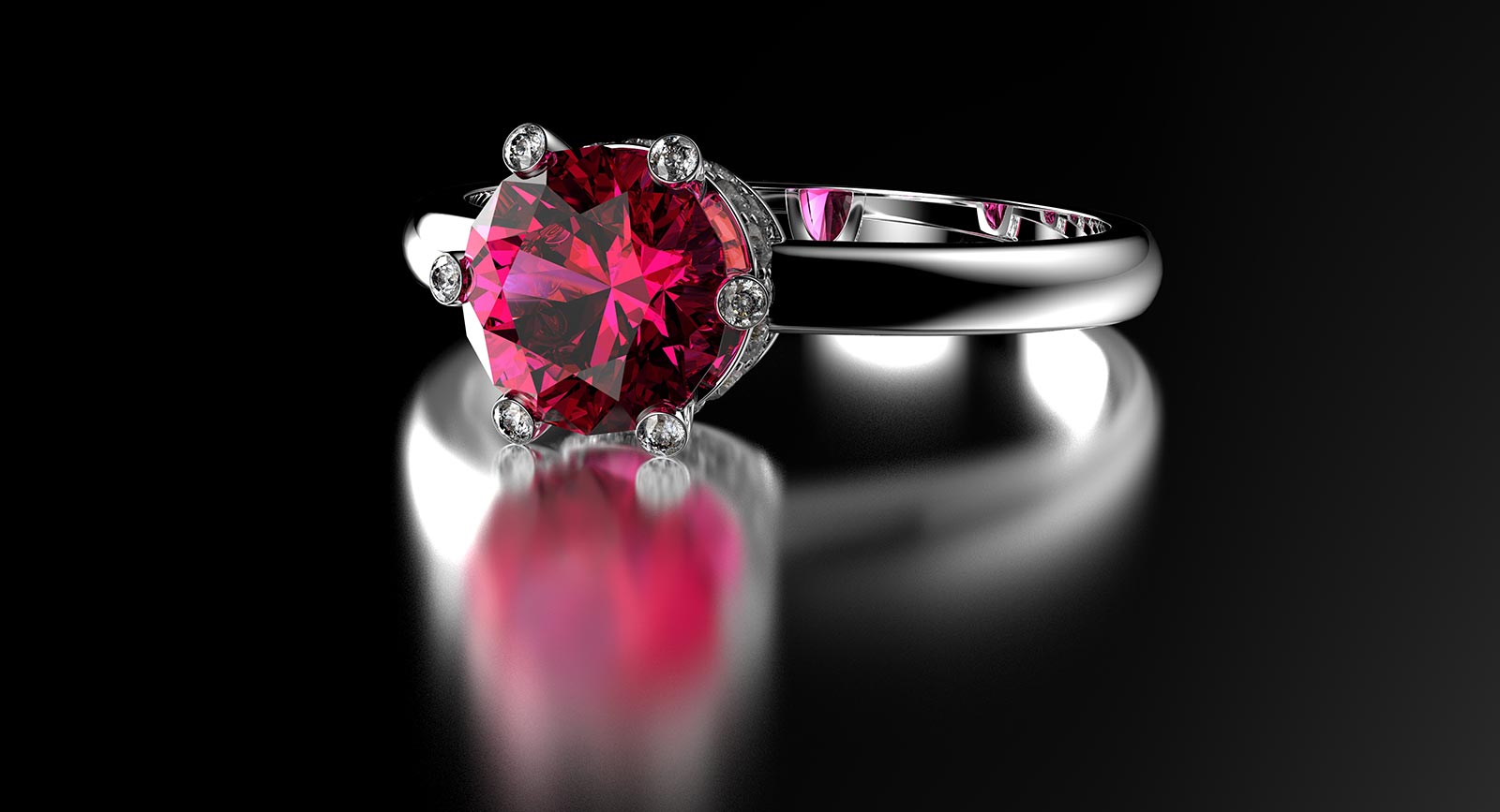 Pink sapphire ring before